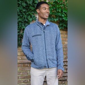 Fossa Men’s Sz Large Heather Grey Full Zip Kentfield Sweater Fleece Jacket